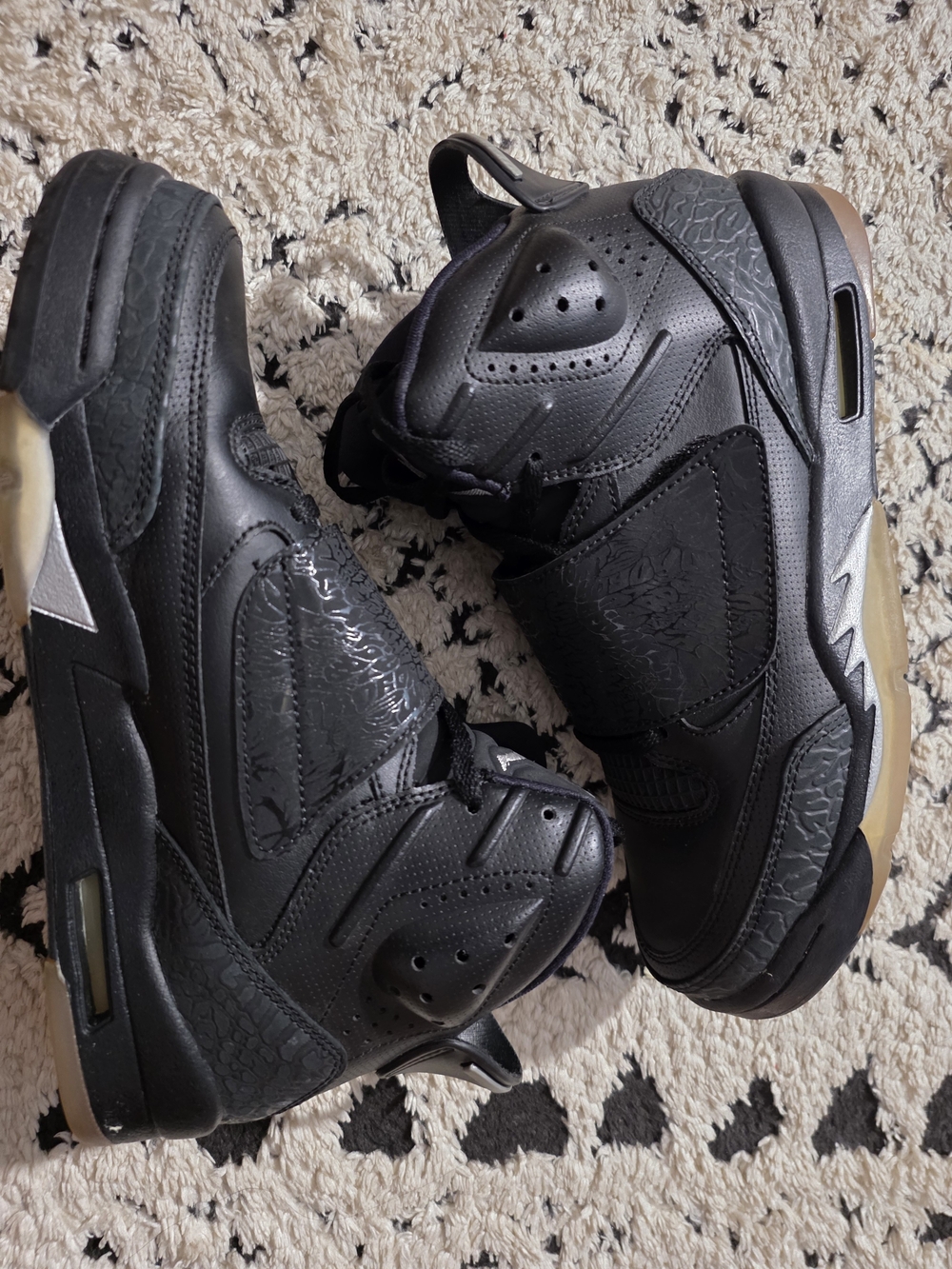 Air Jordan Black Basketball Sneakers - Son Of Mars, Black Cat